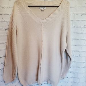 26 - Avenue V-neck Oversized Beige Sweater